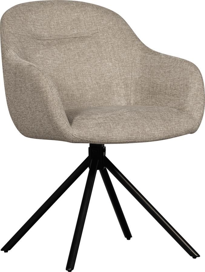 WOOOD Eetkamerstoel Grant Gestoffeerde stoel met draaifunctie breedte 57 cm (set 2 stuks)