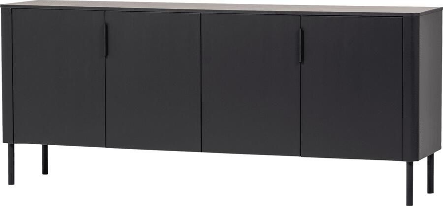 WOOOD | Gunnar dressoir 200cm grenen matzwart | Woonkamer meubels | Dressoir