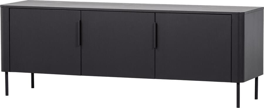 WOOOD | Gunnar tv meubel 154cm grenen matzwart | Woonkamer meubels | Tv-dressoir | Tv-meubel