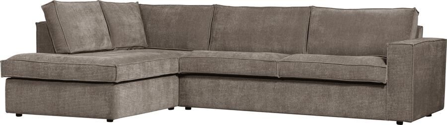 WOOOD | Hajo hoekbank links ribstof taupe | Zitmeubels woonkamer | Hoekbank