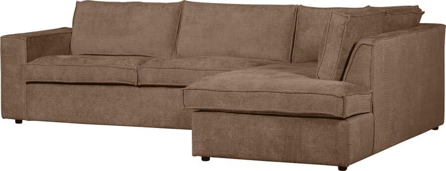 WOOOD | Hajo hoekbank rechts chenille mud | Zitmeubels woonkamer | Hoekbank