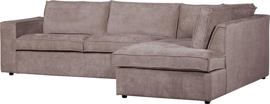 WOOOD | Hajo hoekbank rechts chenille taupe | Zitmeubels woonkamer | Hoekbank