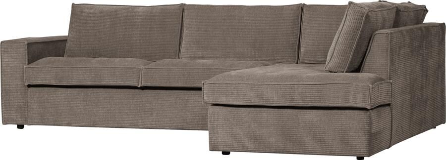 WOOOD | Hajo hoekbank rechts ribstof taupe | Zitmeubels woonkamer | Hoekbank