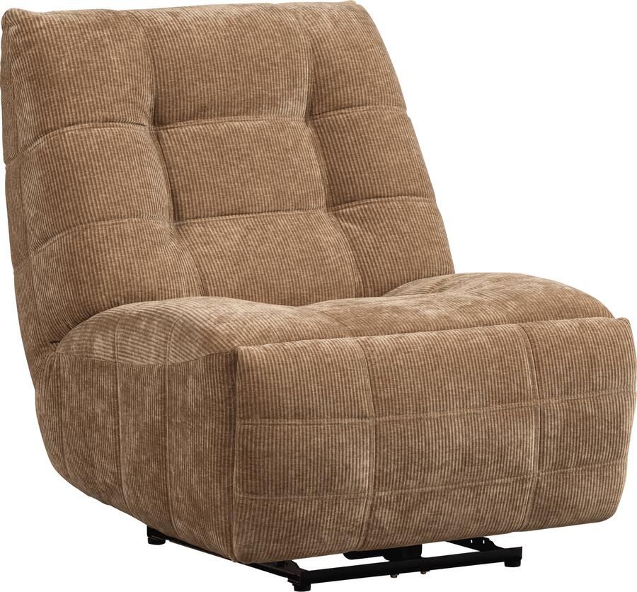 WOOOD | Hein relaxfauteuil elektrisch geweven rib lichtbruin | Zitmeubels woonkamer | Fauteuil