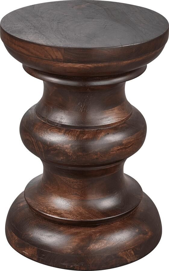 WOOOD | Jonah bijzettafel hout donkerbruin 42xo30cm | Woonkamertafels | Bijzettafel - Foto 4