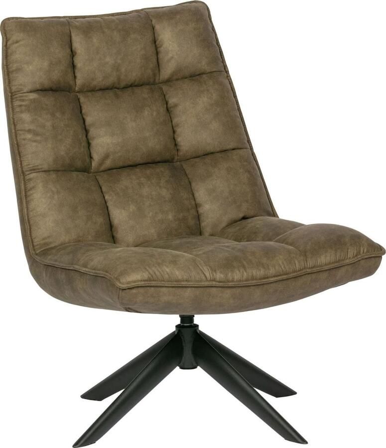 WOOOD | Jouke Draaifauteuil Kunstleer Groen | Zitmeubels woonkamer | Draaifauteuil