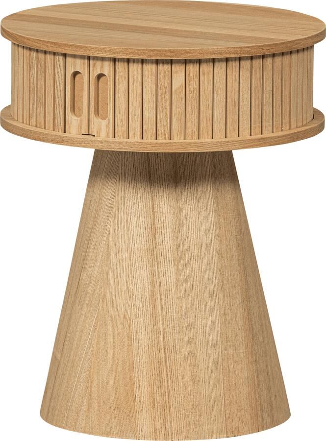WOOOD | Karri nachtkastje rond hout naturel | Slaapkamer meubels | Nachtkastje - Foto 2