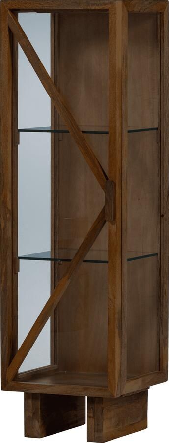 WOOOD | Kella 1-deurs kast mango hout bruin | Woonkamer meubels | Vitrinekast