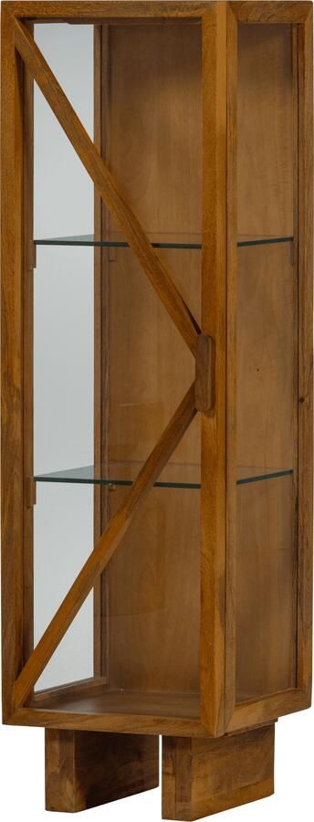 WOOOD | Kella 1-deurs kast mango hout naturel | Woonkamer meubels | Kast | Vitrinekast