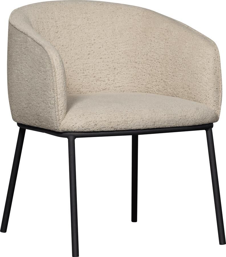 WOOOD Eetkamerstoel Leon met bouclé-stof 4-poots onderstel h 77 cm x b 61 cm - Foto 10