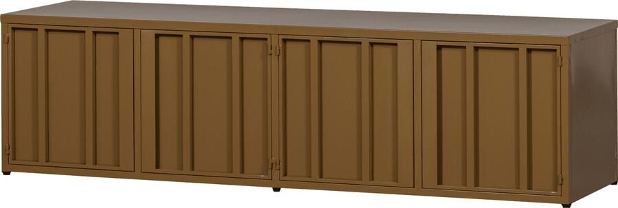 WOOOD | Level tv-meubel metaal honinggeel 44x160cm | Woonkamer meubels | Tv-dressoir | Tv-meubel - Foto 3