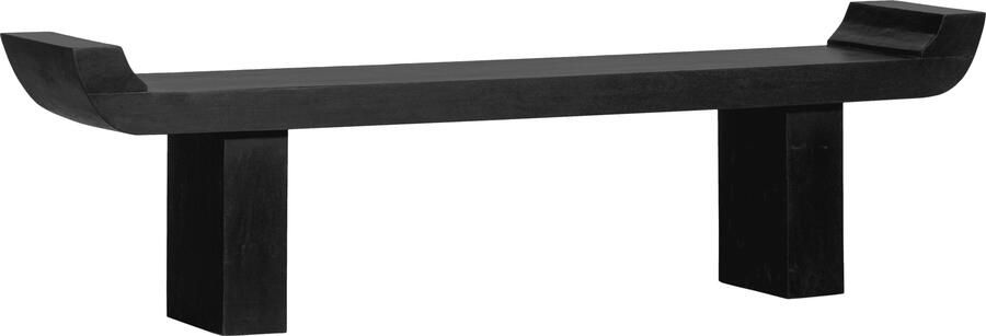 WOOOD | Lox bankje met opstaande randen hout zwart | Woonaccessoires | Krukje - Foto 2