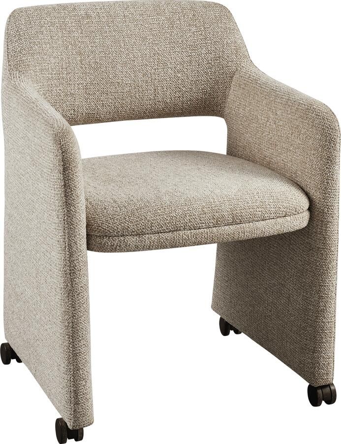 WOOOD | Lyric eetkamerstoel met wielen greige | Eetkamerstoelen | ArmstoelWieltjes - Foto 2