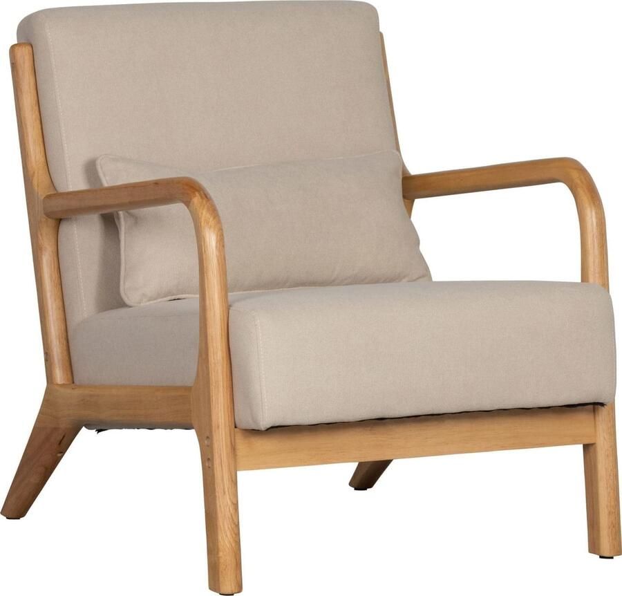 WOOOD | Mark Fauteuil Geweven Stof Naturel | Zitmeubels woonkamer | Fauteuil