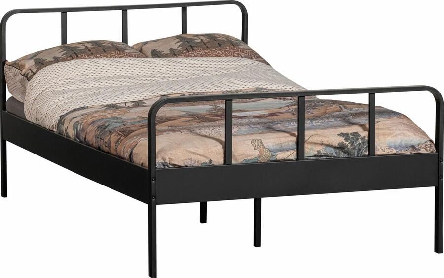 WOOOD | Mees Bed Twijfelaar Metaal Zwart 120x200cm | Slaapkamer meubels | Ledikant