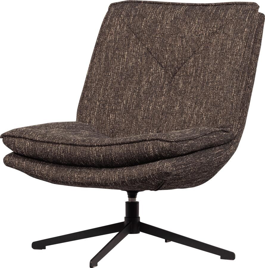 WOOOD | Milaro draaifauteuil bruin melange | Zitmeubels woonkamer | Draaifauteuil