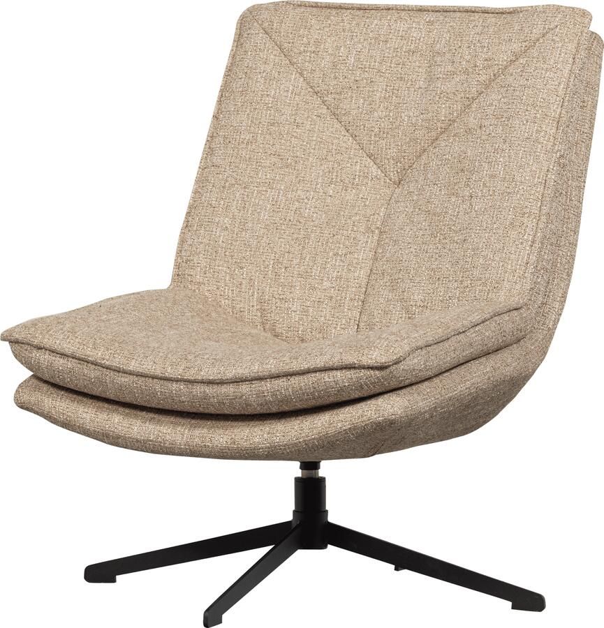 WOOOD | Milaro draaifauteuil naturel melange | Zitmeubels woonkamer | Draaifauteuil