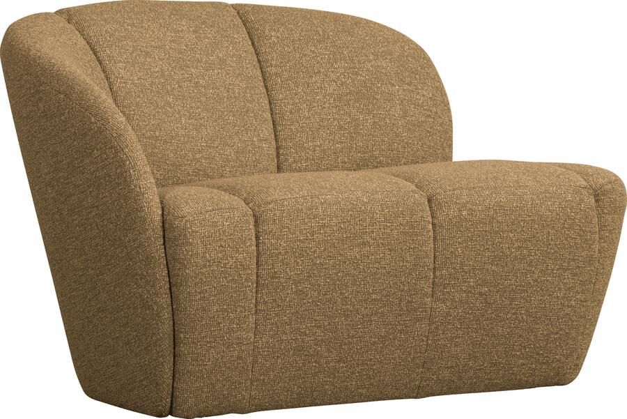 WOOOD | Mojo 2-zitsbank bankje links boucle geel bruin melange | Zitmeubels woonkamer | 2-zitsbank