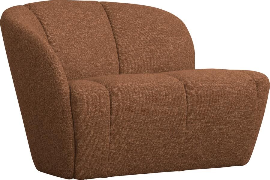 WOOOD | Mojo 2-zitsbank bankje links boucle roestbruin melange | Zitmeubels woonkamer | 2-zitsbank