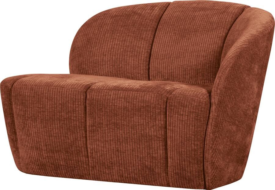 WOOOD | Mojo 2-zitsbank bankje rechts geweven ribstof roestbruin | Zitmeubels woonkamer | 2-zitsbank