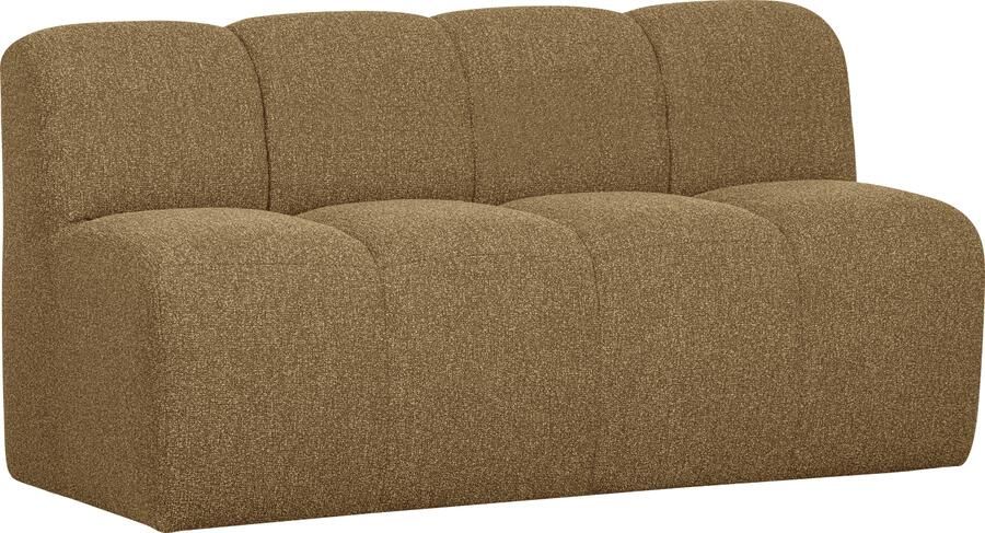 WOOOD | Mojo bankje 160cm met rugleuning boucle geel bruin melange | Zitmeubels woonkamer | 2-zitsbank