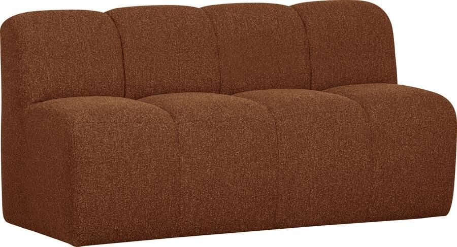WOOOD | Mojo bankje 160cm met rugleuning boucle roest bruin melange | Zitmeubels woonkamer | 2-zitsbank