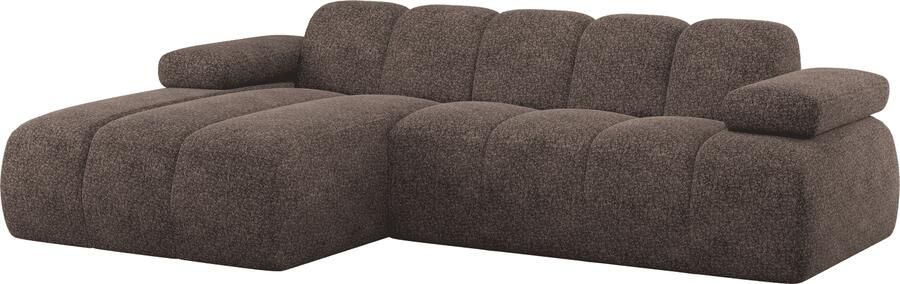 WOOOD | Mojo chaise longue links wollig bruin | Zitmeubels woonkamer | Hoekbank