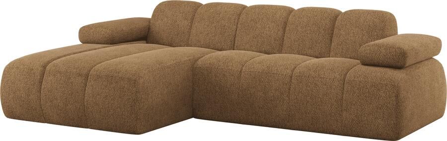 WOOOD | Mojo chaise longue links wollig honinggeel | Zitmeubels woonkamer | Hoekbank