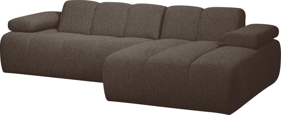WOOOD | Mojo chaise longue rechts boucle bruin melange | Zitmeubels woonkamer | HoekbankModulaire banken