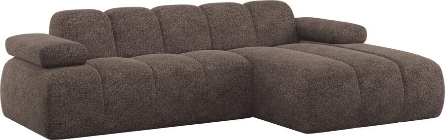 WOOOD | Mojo chaise longue rechts wollig bruin | Zitmeubels woonkamer | Hoekbank
