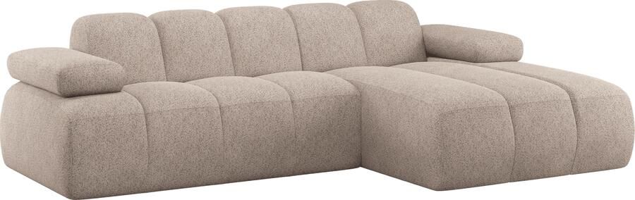 WOOOD | Mojo chaise longue rechts wollig donkerzand | Zitmeubels woonkamer | Hoekbank