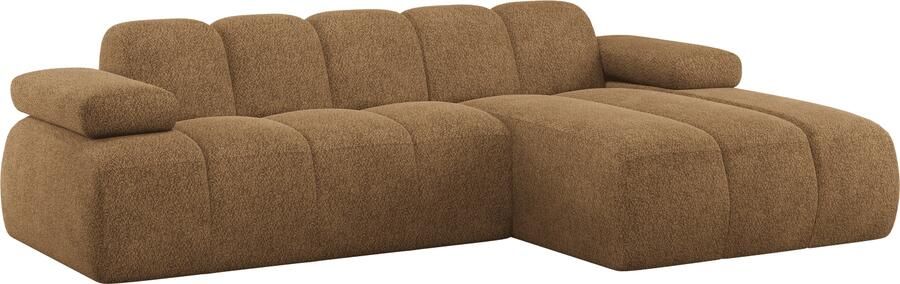 WOOOD | Mojo chaise longue rechts wollig honinggeel | Zitmeubels woonkamer | Hoekbank