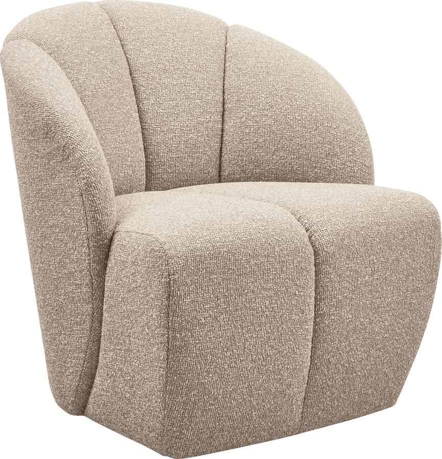 WOOOD | Mojo draaifauteuil boucle beige melange | Zitmeubels woonkamer | Draaifauteuil
