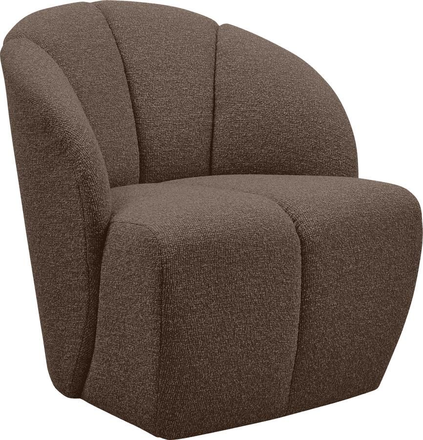 WOOOD | Mojo draaifauteuil boucle bruin melange | Zitmeubels woonkamer | Draaifauteuil