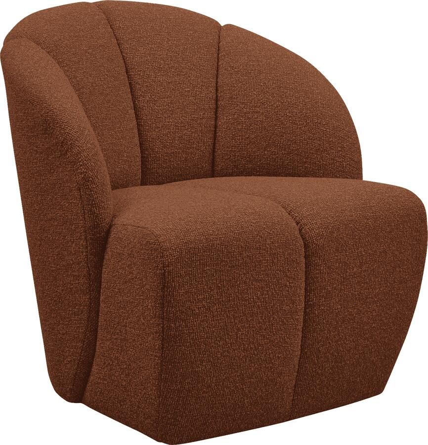 WOOOD | Mojo draaifauteuil boucle roest bruin melange | Zitmeubels woonkamer | Draaifauteuil