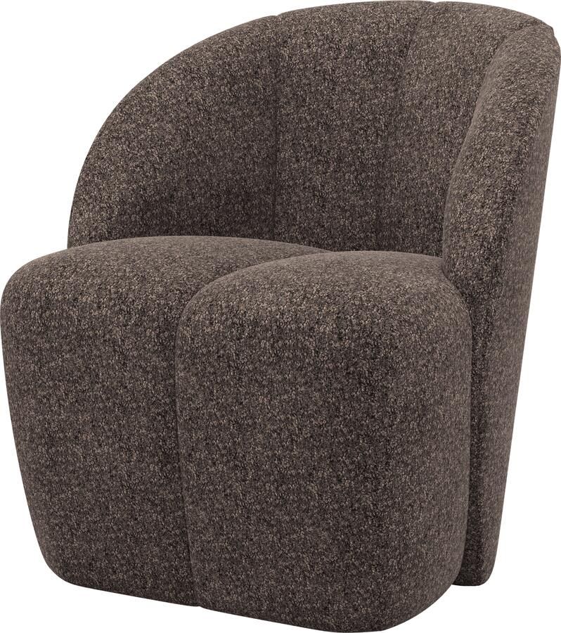 WOOOD | Mojo draaifauteuil wollig bruin | Zitmeubels woonkamer | Draaifauteuil