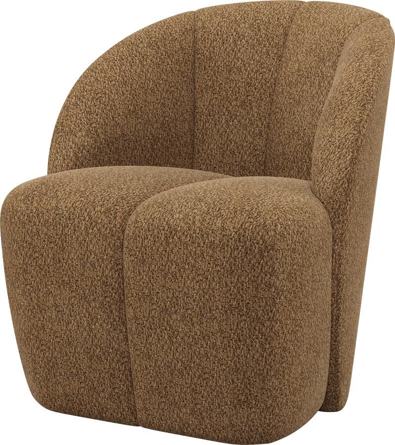 WOOOD | Mojo draaifauteuil wollig honinggeel | Zitmeubels woonkamer | Draaifauteuil