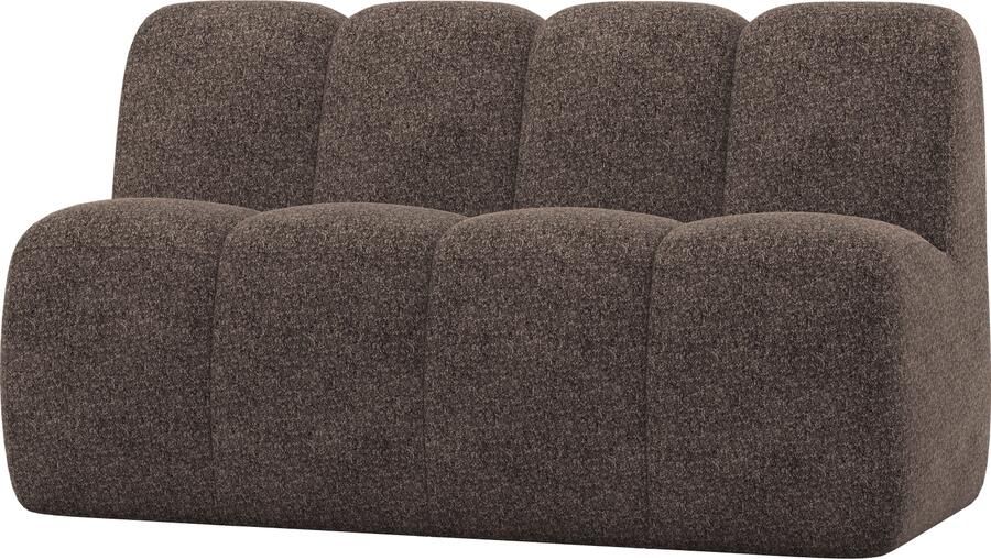 WOOOD | Mojo eetbankje 164cm met rugleuning wollig bruin | Zitmeubels eetkamer | Eetkamerbank