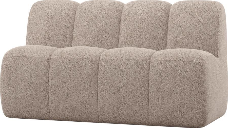 WOOOD | Mojo eetbankje 164cm met rugleuning wollig donkerzand | Zitmeubels eetkamer | Eetkamerbank