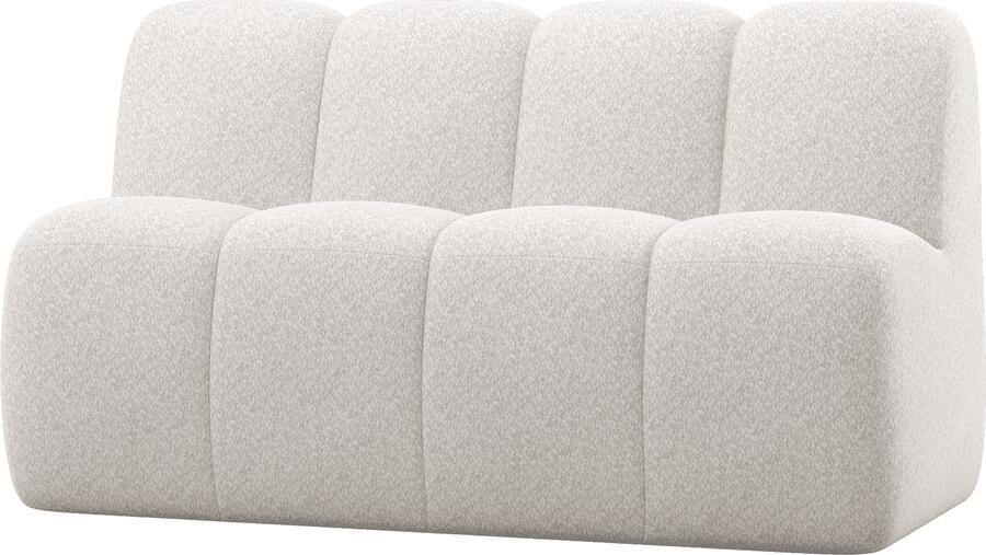 WOOOD | Mojo eetbankje 164cm met rugleuning wollig ecru | Zitmeubels eetkamer | Eetkamerbank