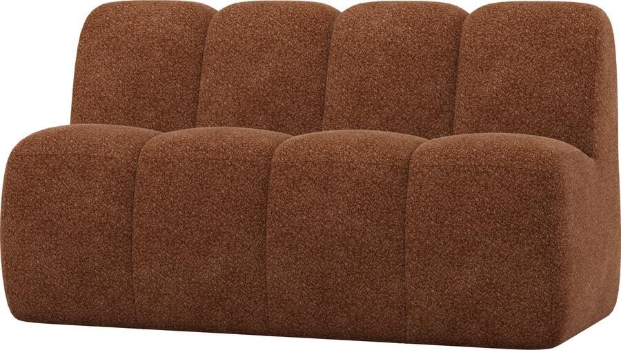 WOOOD | Mojo eetbankje 164cm met rugleuning wollig roestbruin | Zitmeubels eetkamer | Eetkamerbank