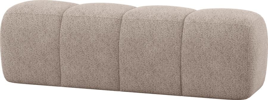 WOOOD | Mojo eetbankje 164cm wollig donkerzand | Zitmeubels eetkamer | Eetkamerbank