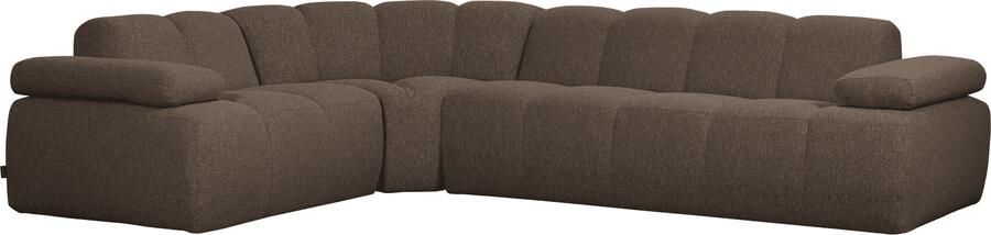 WOOOD | Mojo hoekbank links boucle bruin melange | Zitmeubels woonkamer | Hoekbank