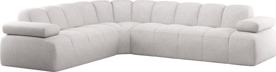 WOOOD | Mojo hoekbank links boucle ecru melange | Zitmeubels woonkamer | Hoekbank