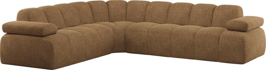 WOOOD | Mojo hoekbank links wollig honinggeel | Zitmeubels woonkamer | Hoekbank