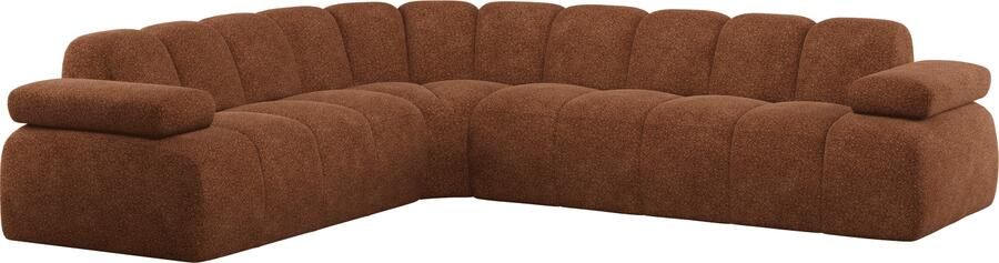 WOOOD | Mojo hoekbank links wollig roestbruin | Zitmeubels woonkamer | Hoekbank