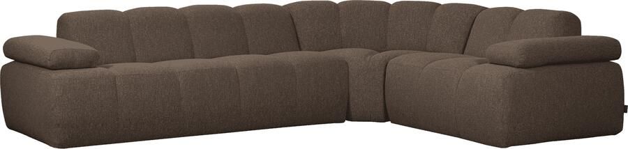 WOOOD | Mojo hoekbank rechts boucle bruin melange | Zitmeubels woonkamer | Hoekbank
