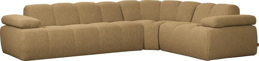 WOOOD | Mojo hoekbank rechts boucle geel bruin melange | Zitmeubels woonkamer | Hoekbank