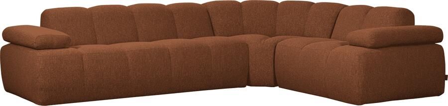 WOOOD | Mojo hoekbank rechts boucle roestbruin melange | Zitmeubels woonkamer | Hoekbank