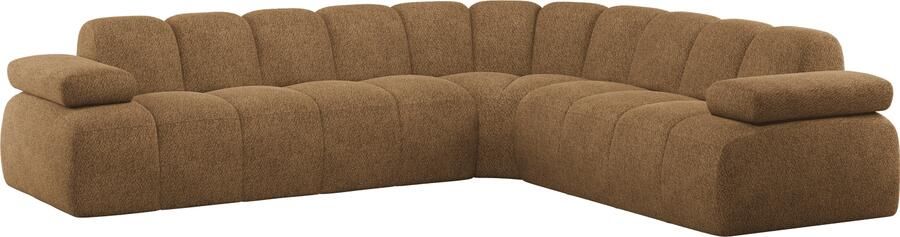 WOOOD | Mojo hoekbank rechts wollig honinggeel | Zitmeubels woonkamer | Hoekbank